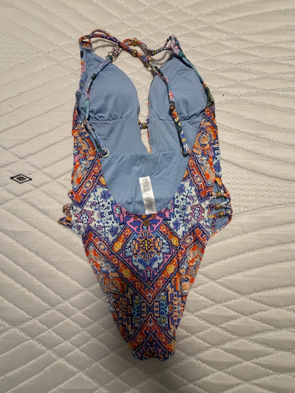 Nanette Lepore V-Neck Floral Mosaic One-Piece Swimsuit - Picture 4 of 4